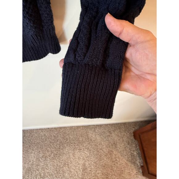 J.Crew Mercantile Long Sleeve Cable Knit Pullover Sweater Blue Women's Medium - Picture 8 of 8